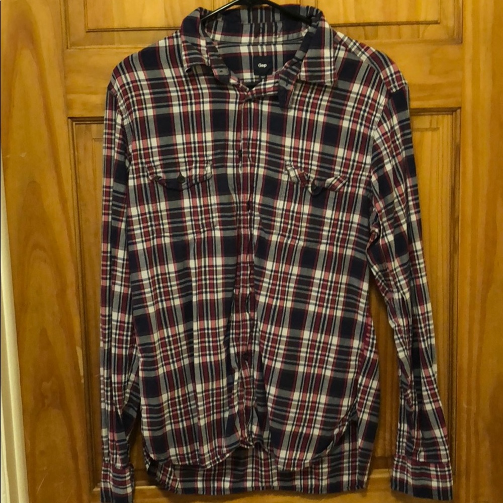 GAP Plaid Long Sleeve Button Down - Medium
